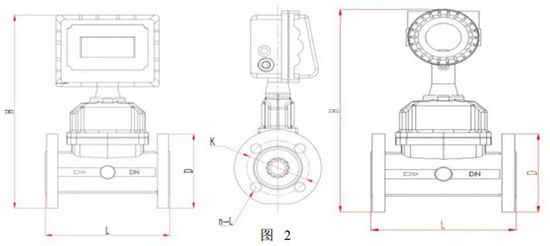DN40氣體渦輪流量計外形圖